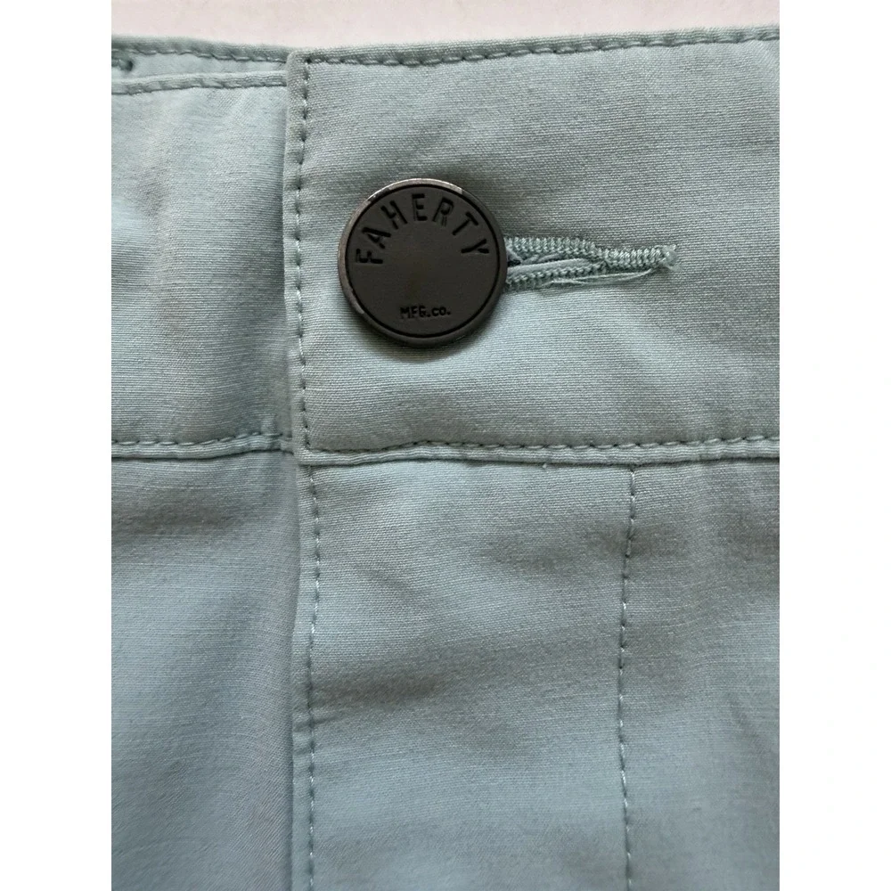 Faherty All Day Shorts Mens 36 Blue Chino Athletic Drawstring Unlined Summer